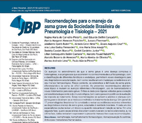 LAN�ADAS AS RECOMENDA��ES BRASILEIRAS SOBRE ASMA GRAVE: FA�A O DOWNLOAD